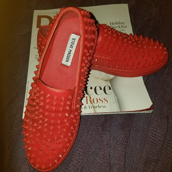 steve madden spiked loafers